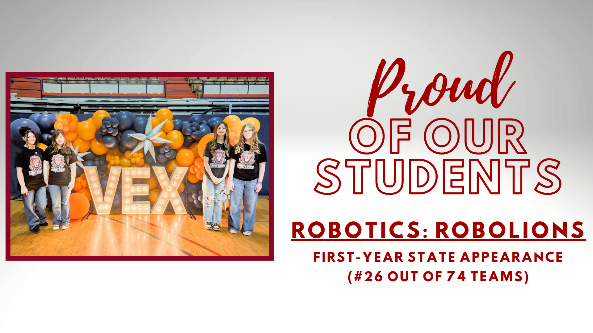 Proud of Our Students: Robotics